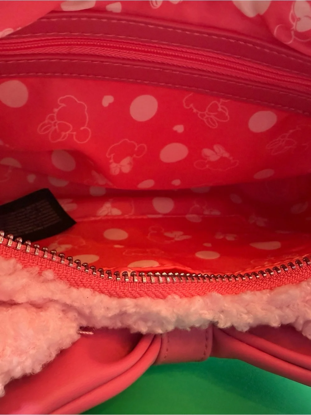 Minnie Mouse Pink Bow Sherpa Crossbody Bag